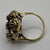 Garnet Daisy Flower Ornate Baroque Cluster Ring 9ct 9k Yellow Gold - Size N