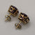 Synthetic Alexandrite Vintage Large Stud Earrings 9ct 9k Yellow Gold