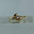 Dainty Bird Foliate Marquise Cut CZ Ring 18ct 18k Yellow Gold  - Size J