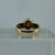 Garnet Solitaire Cabochon Bezel Set Two Tone Ring 9ct 9k Yellow Gold - Size N