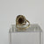 Smoky Quartz Ornate Ring 9ct 9k Yellow Gold - Size T