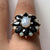 Opal & Sapphire Statement Cluster Ring 9ct 9k Yellow Gold - Size P