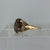 Smoky Quartz Solitaire Heart Detail Ring 9ct 9k Yellow Gold - Size J 1/2