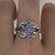 Tanzanite Flower Ornate Ring 9ct White Gold - Size N 1/2