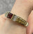 Garnet Diamond .75ct Princess Textured Band Ring 9ct 9k Yellow Gold - Size V