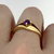 Amethyst Solitaire Split Shank Ring 18ct 18k Yellow Gold - Size M