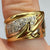 Diamond 0.05ct Chunky Lightening Bolt Ring 18ct 18k Yellow Gold  - Size L 1/2