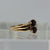 Retro Garnet Two Stone Square Shoulder Ring 9ct 9k Yellow Gold  - Size M