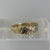 Diamond Two Tone Croissant Scalloped Edge Ring 9ct 9K Yellow Gold - Size I