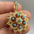 Antique Seed Pearl & Turquoise Daisy Floral Brooch Pendant 15ct 15k Yellow Gold