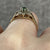 Emerald & Diamond Daisy Flower Embossed Ring 9ct 9k Yellow Gold - Size L 1/2