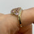 Amethyst & Diamond Bypass Cluster Ring 9ct 9k Yellow Gold - Size O 1/2