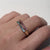 Rhodolite Garnet & Blue Topaz Unique Wave Ring 9ct 9k Yellow Gold - Size Q