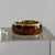 Amber Chunky Band Ring 9ct 9k Yellow Gold - Size W