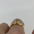 Green Sapphire & Diamond Ring 18ct 18K Yellow Gold - Size N 1/2