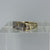 MUM Cubic Zirconia Curb Link Shoulder Ring 9ct 9k Yellow Gold - Size U