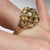 Nugget 70s Style Cluster Florentine Finish Statement Ring 9ct 9k Yellow Gold  - Size T