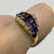 Iolite & Diamond Baguette Cluster Ring 9ct 9k Yellow Gold - Size P