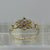 Daisy Flower Heart Shoulder CZ Ring 9ct 9k Yellow Gold - Size J 1/2