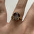 Smoky Quartz Solitaire Heart Detail Ring 9ct 9k Yellow Gold - Size J 1/2