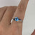 Blue Topaz & Sapphire Twist Ring 9ct 9k White Gold - Size N