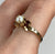 Pearl & Garnet Bypass Ring 9ct 9k Yellow Gold - Size P