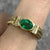 Emerald .70ct East West Bezel Set & Diamond Ring 18ct Yellow Gold - Size Q