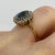 Blue Topaz & Diamond .20ct Halo Cluster Ring 9ct 9k Yellow Gold - Size K