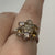 Colour Change Chrysoberyl Cluster Daisy Ring 9ct 9k White Gold - Size M 1/2