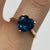 Blue Topaz Heart Cut Solitaire Ring 10ct 10k Yellow Gold - Size S