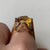 Retro Orange Zircon Chunky Statement Ring 9ct 9k Yellow Gold  - Size N