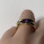 Amethyst Solitaire Flush Crossover Twist Ring 9ct 9k Yellow Gold - Size L 1/2