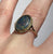 Synthetic Black Opal Frilled Edge Ring 9ct 9k Yellow Gold  - Size O