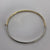 Two Tone Gold Hinged Bangle Bracelet With CZ 9ct 9k Yellow White Gold