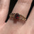 Garnet Solitaire Heart Shoulder Ring 9ct 9K Yellow Gold - Size M 1/2