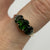 Diopside Trilogy Diamond Accent Ring 9ct 9k Yellow Gold - Size M