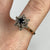 Diamond & Sapphire Daisy Flower Cluster Ring 9ct 9k Yellow Gold  - Size T