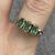 Emerald Trilogy Diamond Accent Band Ring 9ct 9k Yellow Gold - Size O 1/2