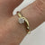 Diamond Solitaire Bypass Ring 9ct 9k Yellow Gold - Size O