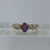 Amethyst Solitaire Diamond Shoulder Accents Ring 9ct 9k Yellow Gold - Size L