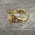 Old Cut Diamond .30ct & Coral Antique Ring 18ct Yellow Gold - Size S