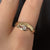 Diamond Curved Horus Eye Two Tone Gold Bespoke Ring 18ct 18k Gold - Size Q 1/2