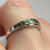 Green Tsavorite Garnet Channel Set Wave Ring 9ct 9k White Gold  - Size P