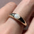 Opal In Set Domed Band Ring Chunky 5.5g 9ct 9K Yellow Gold - Size M