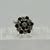 Sapphire & Diamond Ornate Daisy Flower Cluster Ring 9ct 9k Yellow Gold - Size Q