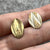 Vintage Retro Chevron Gold Oval Textured Cufflinks 9ct 9k Yellow Gold