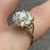 CZ Daisy Flower Ornate Cluster Heart Shoulder Ring 9ct 9k Yellow Gold - Size M