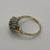 Sapphire & Diamond Daisy Flower Cluster Ring 9ct 9k Yellow Gold - Size J 1/2