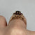 Garnet Daisy Flower Cluster Embossed Cut Out Ring 9ct 9k Yellow Gold - Size O