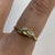 Green Sapphire & Diamond Ring 18ct 18K Yellow Gold - Size N 1/2